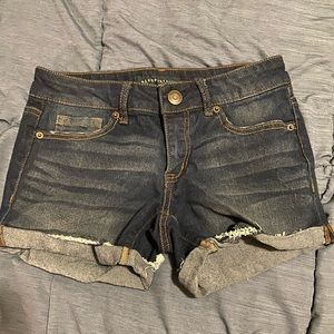 Aeropostale Dark Wash Midi Jean Shorts